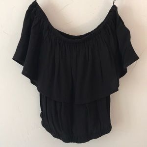 Off shoulder black top